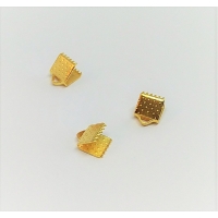 Ribbon Clamp end, 6mm, Gold, bag of 20